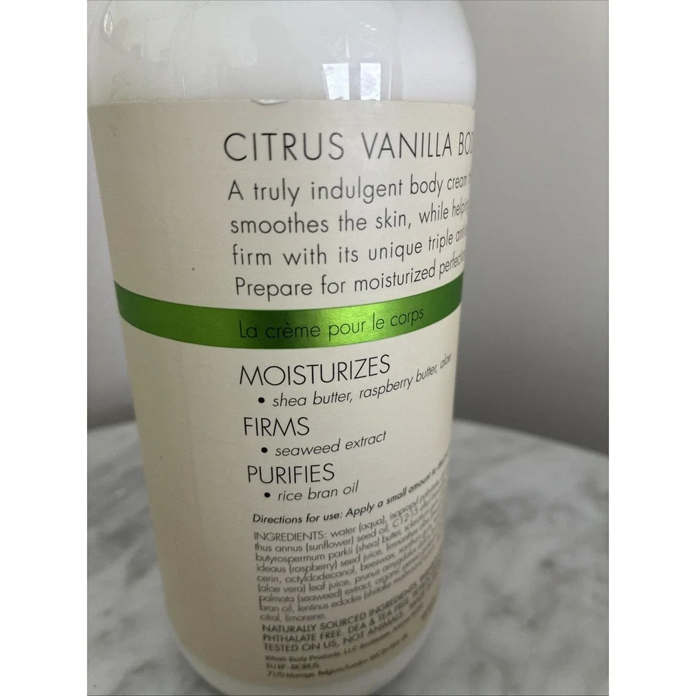 Whish Citrus Vanilla Body Butter 16.5 fl oz New